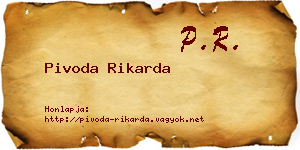 Pivoda Rikarda névjegykártya